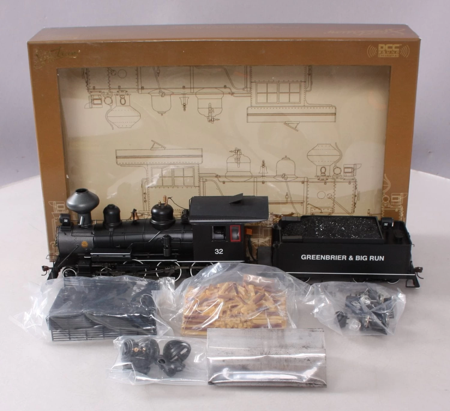 Bachmann 28906 On30 Greenbrier & Big Run Lumber Co. 4-6-0 Steam Loco #32 W DCC 3 Bachmann 28906 On30 Greenbrier & Big Run Lumber Co. 4-6-0 Steam Loco #32 W DCC