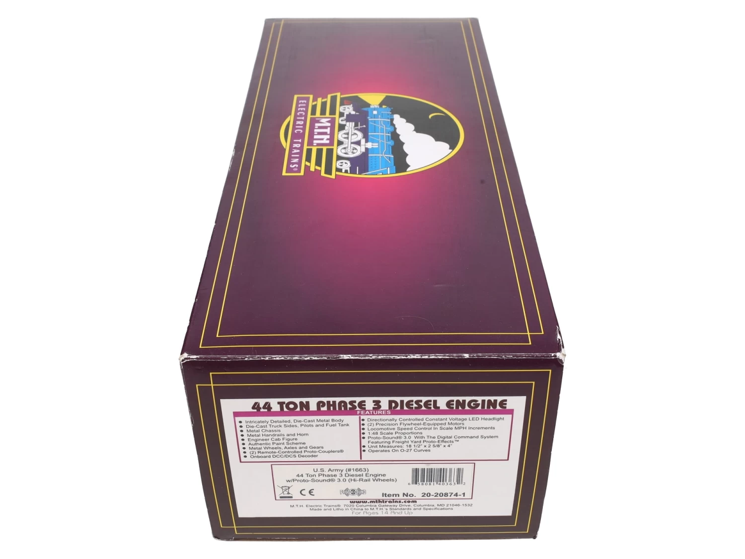 MTH 20-20874-1 O U.S. Army 44 Ton Phase 3 Diesel Engine #1663 13 MTH 20-20874-1 O U.S. Army 44 Ton Phase 3 Diesel Engine #1663 - Image 11