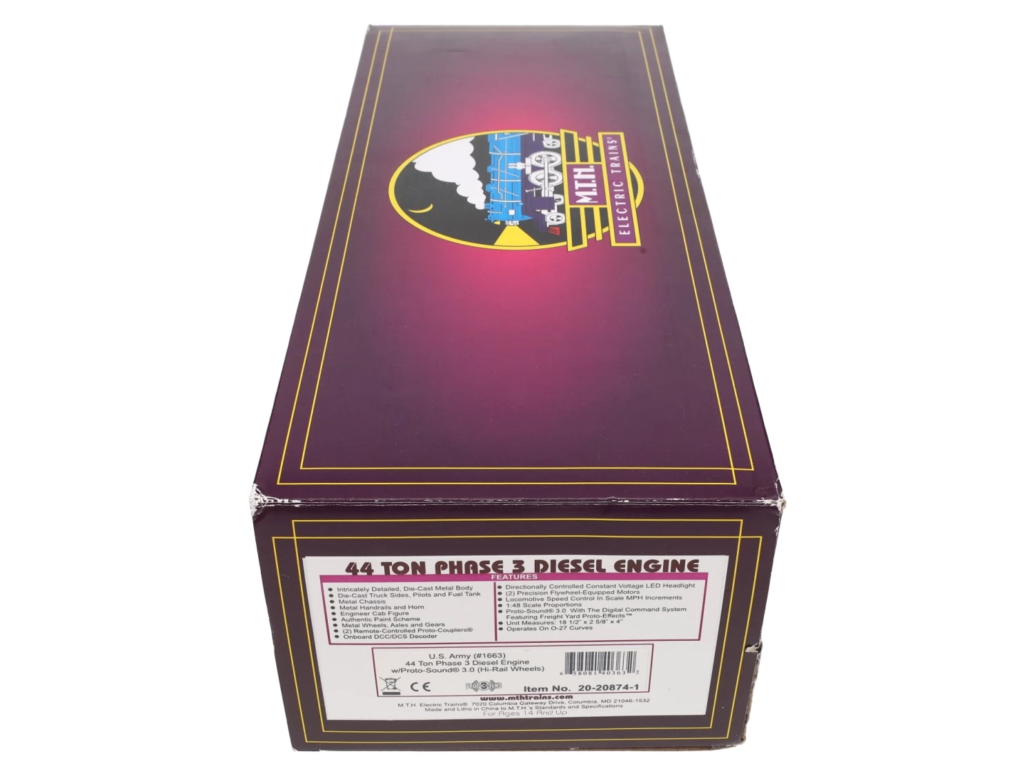 MTH 20-20874-1 O U.S. Army 44 Ton Phase 3 Diesel Engine #1663 14 MTH 20-20874-1 O U.S. Army 44 Ton Phase 3 Diesel Engine #1663 - Image 12