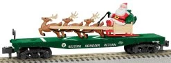 American Flyer 6-48571 S Scale Christmas Flatcar W/Santa’s Sleigh & Reindeer