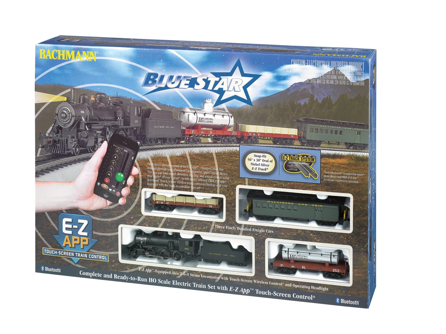 Bachmann 01502 Blue Star E-Z App Controlled Electric Starter Train Set 3 Bachmann 01502 Blue Star E-Z App Controlled Electric Starter Train Set