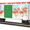 MTH 20-93879 O Christmas 40' Box Car With LED Lights -Best Toy Model Store 4501013