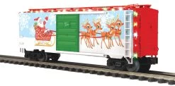 MTH 20-93879 O Christmas 40' Box Car With LED Lights
