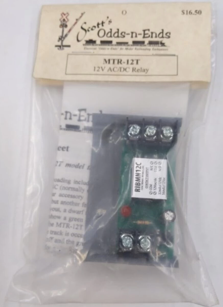 Scotts Odds-N-Ends MTR-12T 12V AC/DC Relay For Model Railroads 3 Scotts Odds-N-Ends MTR-12T 12V AC/DC Relay For Model Railroads